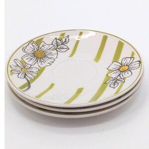 Mikasa Cera Stone Poppy Saucer Set of 3 Mid‎ Century 3159-M